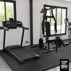 CAP Interlocking Exercise Foam Mats, Diamond 3/4-Inch Thickness Gym Flooring Tiles, Extra Thick Eva Foam Fitness Equipment Mat & Home Protective Flooring Cushion, Black & Blue