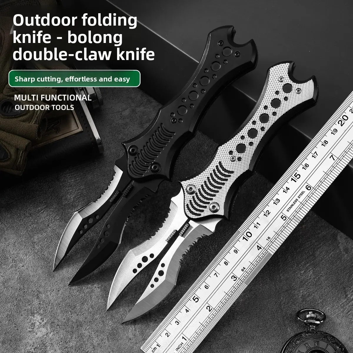 Multifunctional Double-Pivot Pliers Knife, Outdoor Survival Knife with High Hardness, Portable Camping Tool, Versatile Wilderness Survival Knife, Christmas Gift