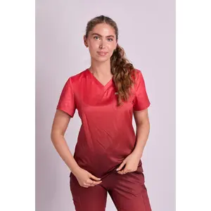 Mary K Two Tone Three Pocket Scrub Top