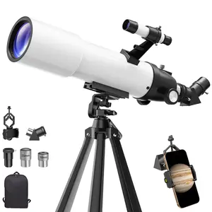 90 large-aperture astronomical telescope, equipped with an upgraded stable metal frame, H25E retractable lens, 3x magnifier, 5x24 plug-in finderscope, and 45-degree erecting prism, suitable for adults and children to explore the starry sky~