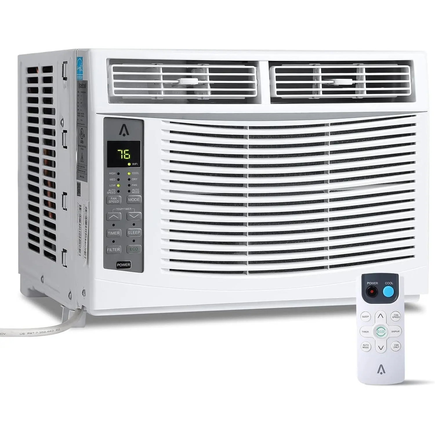 Window Air Conditioner 6,000 BTU, Smart Window AC Unit Cools Up to 250 Sq.Ft. with Remote & App Control & Timer, Quiet Cooling Air Conditioner for Small Bedroom, Living Room