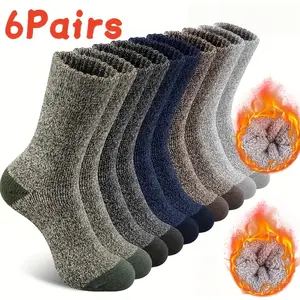 6 Pairs Socks for Men, Super Thick Hiking Thermal Socks for Cold Weather 6 Pairs Socks for Men, Super Thick Hiking Thermal Socks for Cold Weather
