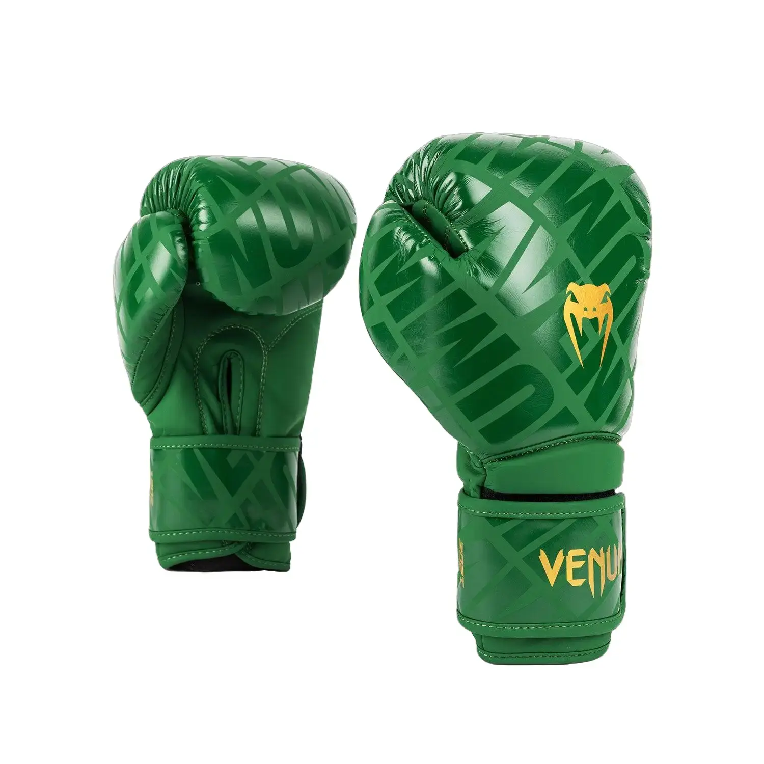 Venum Contender 1.5 XT Semi-Leather Boxing Gloves, Boxing Equipment for Training and Beginner Sparring with Injected Foam and Wrist Protection, Forest Green