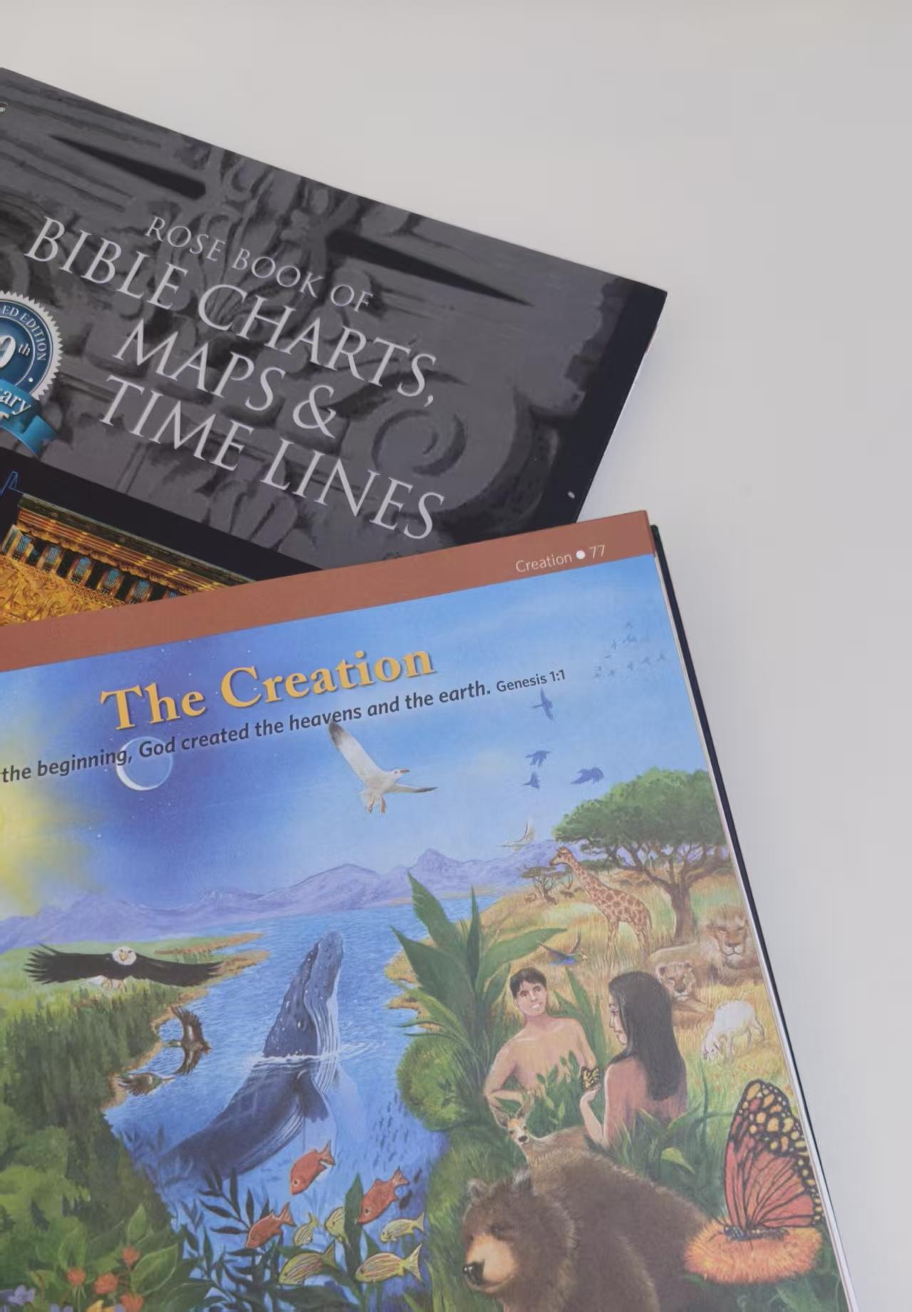 Rose Book of Bible Charts Maps & Timelines Vol.1 10th Anniversary Edition Lay Flat Bible Study Notebook Premium Hardcover Religious Reference Guide for Daily Worship