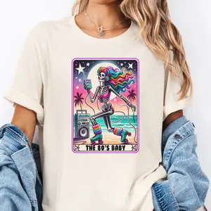 80's Baby Tarot Card Tee 80's Baby Skull Tarot Tshirt Rollerskating Retro Skull Tee