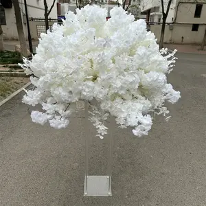 Candice Qin IFG-ball-70 80cm Large White Pink Cherry Blossom Flower Ball Wedding Silk Decorative Bouquet from China