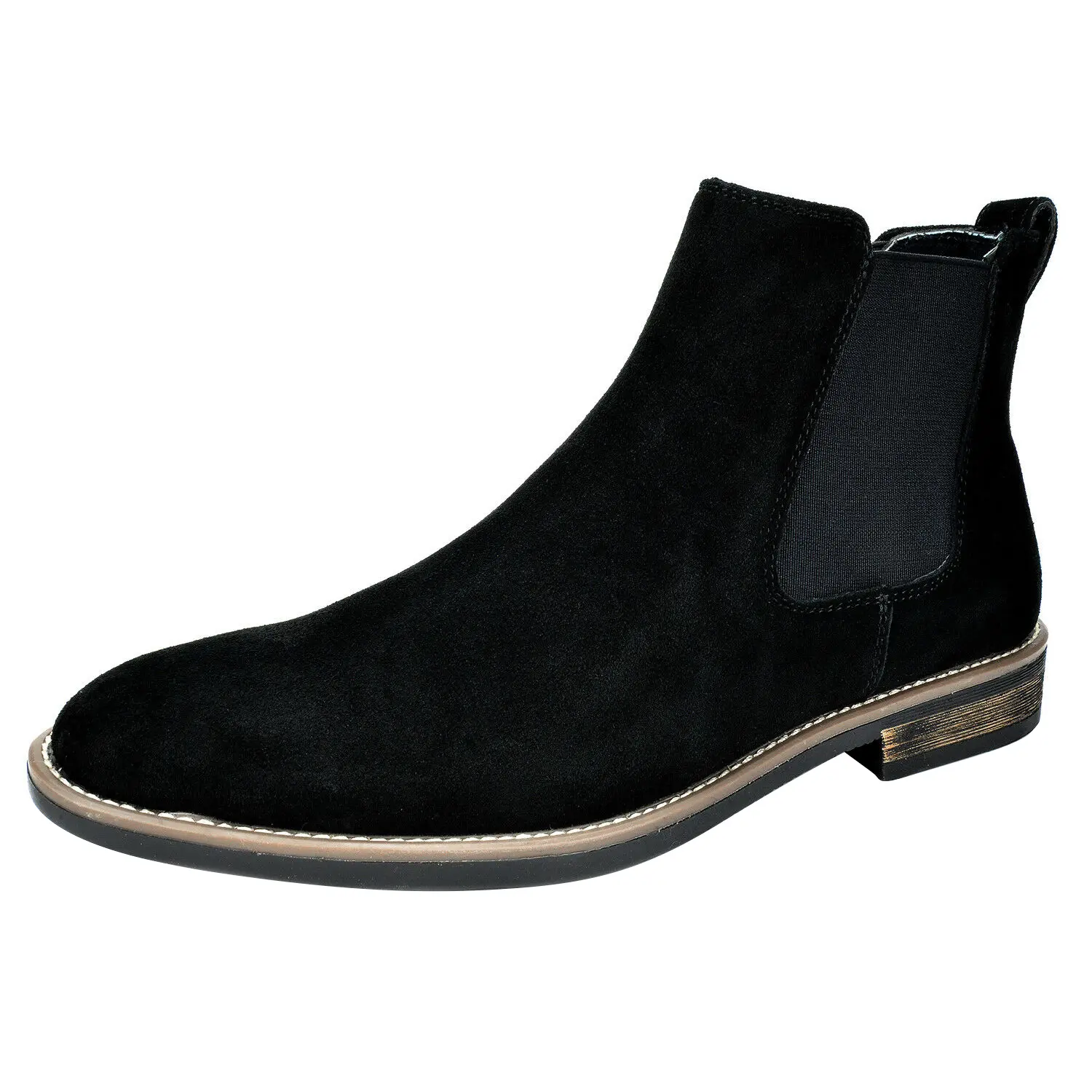 BRUNO MARC Men's Chelsea Boots, Suede Leather Round Toe Ankle Walking Shoes, Classic Alternative Style Footwear with Elastic Band, Eva, Flexible, Ankle Height, Suede Upper, Tpr Sole, Breathable, Soft, Flexes For Walking, Closed, Fashion-Forward Look