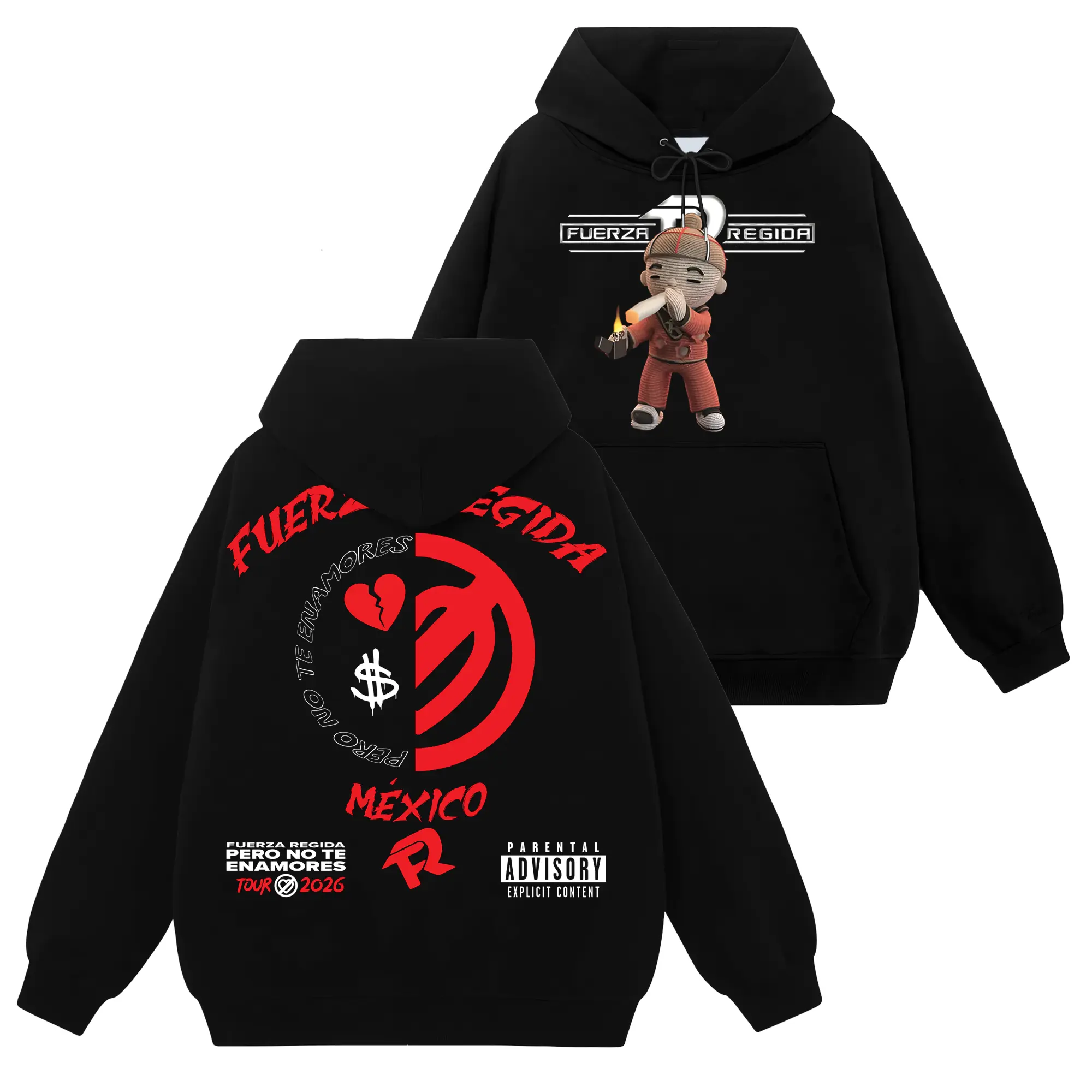 Vintage Fuerza Regida Pero No Te Enamores Album #187 Graphic T-Shirt Sweatshirt Hoodie, Tatino Streetwear Fashion, Regional Mexicano Shirt, Fuerza Regida Merch, Menswear Top Y2K Mexico, Pepper Comfort Colors