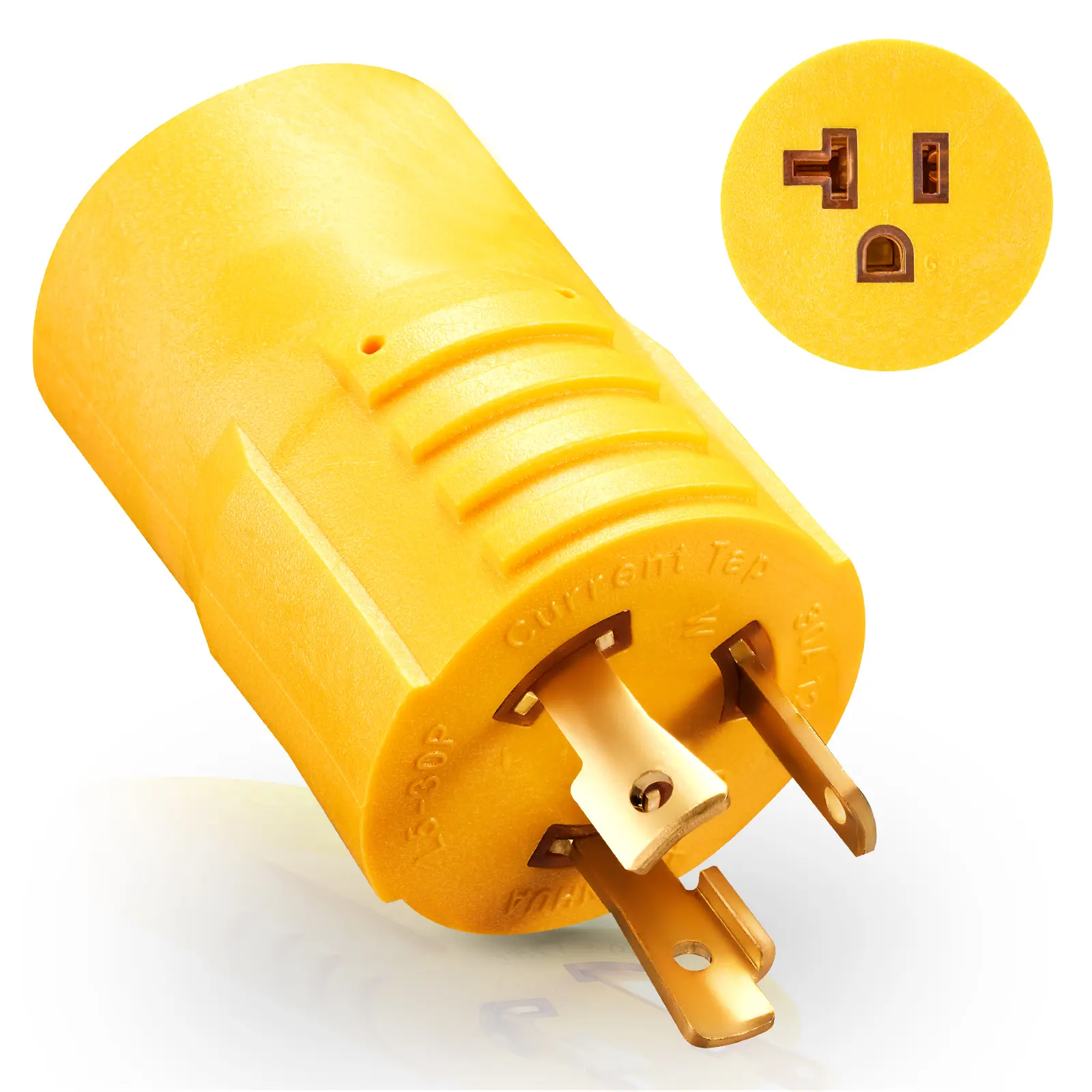 30 Amp to 110 Adapter,L15-30P Twist Lock Adapter to 5-15R/5-20R Outlets,30 Amp 125V to 15/20 Amp Generator Plug for RV, Camper, Household,Emergency Backup