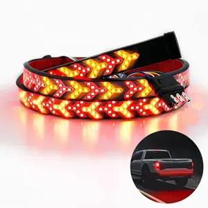60 Inch LED Tailgate Light Bar, Fishbone Shaped LED Light Bar, Brake Running Turn Signal Strip Strobe Light Bar for Truck Pickup Trailer SUV RV VAN Jeep