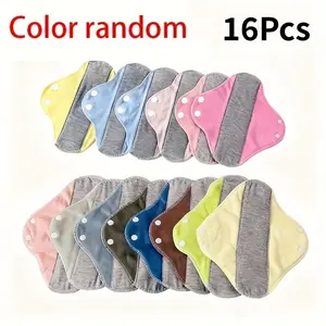 16pcs (16pcs) Women's & Men's Reusable Washable Sanitary Pads with Graphene Technology - Leakproof Underwear Liners, Soft Breathable Pads Suitable for Adults, Elderly Care, & Period Management - Individually Wrapped (4 Colors)