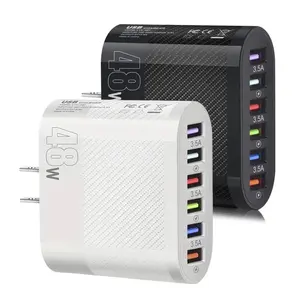 15W 6 USB Port Charger, Multifunctional Charger Adapter, Portable Charger Adapter for iPhone 15 14 13 12 Pro Max/Pro/XR/8/7/Plus, Samsung Galaxy