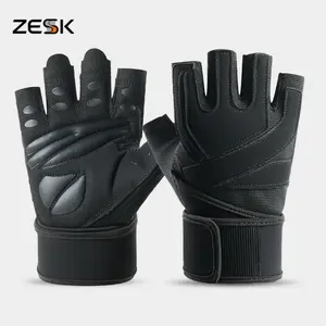 Gym Gloves with Built-in Wrist Wrap Support Full Palm Protection & Extra Grips for Weightlifting Exercise Cross Training Fitness Pull-up