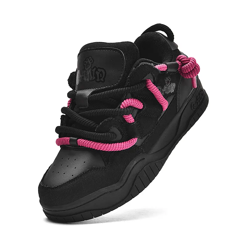 Q-AND Women's Breathable Skateboard Casual Shoes - Thick-soled Sneakers. Versatile In All Seasons, Denim With Thick Laces, Round Toe Design. Lace-up Skateboard Shoes Are Suitable For Walking, Traveling And Daily Wear Lifestyle Shoe Trainer Trendy Mesh Sho
