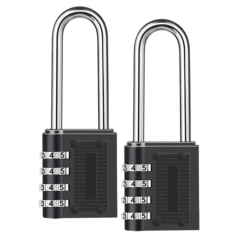 2-Pack Resettable 4-Digit Combination Padlocks with 6.5 cm Long Shackles
