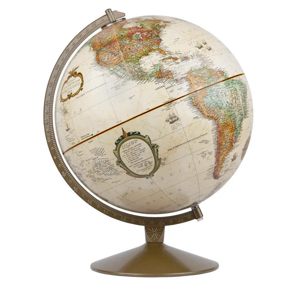 Replogle Franklin 12-in Antique World Globe - 3D Raised Relief Mountains, 4000+ Place Names, Ocean Map, Visual Detail, Cordless Physical Geography Tool, Quality Precision Crafted Gift for Office/School Supplies, Anniversaries