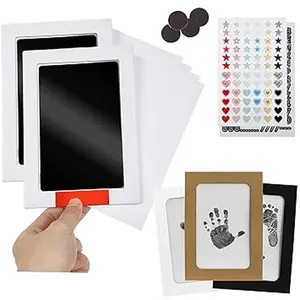 New Deal- Ultimate Baby Ink Hand & Footprint Kit - Safe Inkless Pad, Stamp, Paper, Frame & Stencil for Newborns and Babies Up to 9 Months