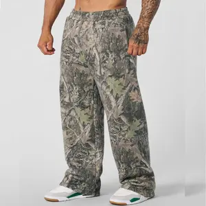 Sports Pants Wide-Leg Simple Casual Pants Fitness Loose 3D Printed Camouflage Running Trousers Menswear Man