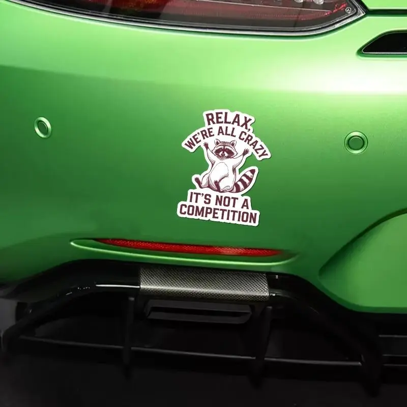 Cartoon Raccoon Pattern Car Sticker, Humor Car Decal, Durable Car Decorative Sticker for Laptop, Phone, Water Bottle, Vehicle Decoration, Car Decorations, Funny car decals, Funny car stickers