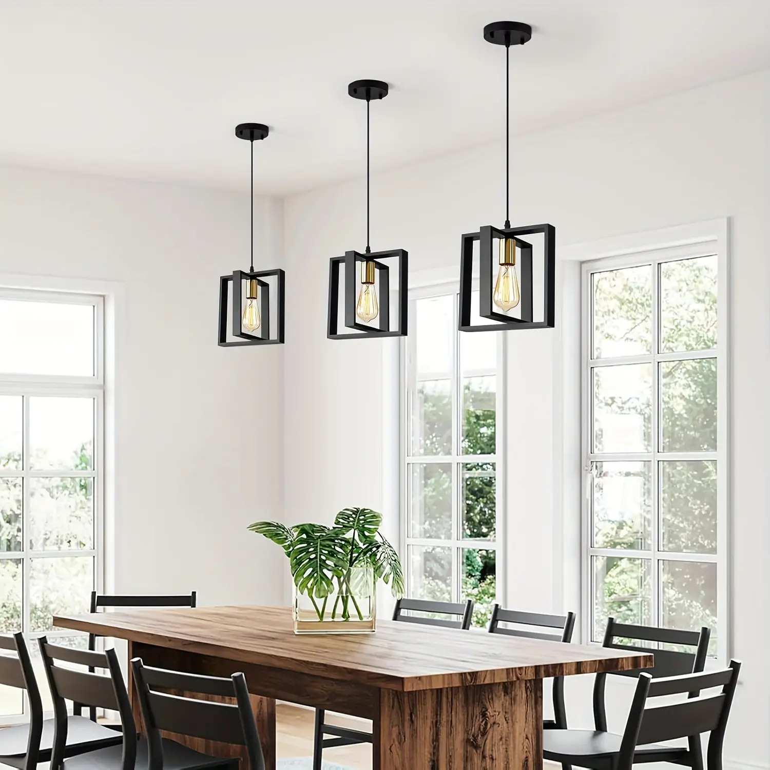 1PCS Industrial Semi Flush Pendant Light BlackSolid Metal Small Pendant Light Line Voltage Easy DIY Indoor Ceiling Light Fixture for Kitchen Island Bulb Not Included#IndustrialPendantLight#RusticHomeDecor#HomeImprovementIdeas
