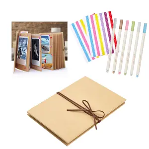 1Set Small Scrapbook Album with DIY Accessories Kit, 6 x 8 Inch Stretchable Folding Photo Album Perfect for Wedding Album Book, Student Graduation Commemorative