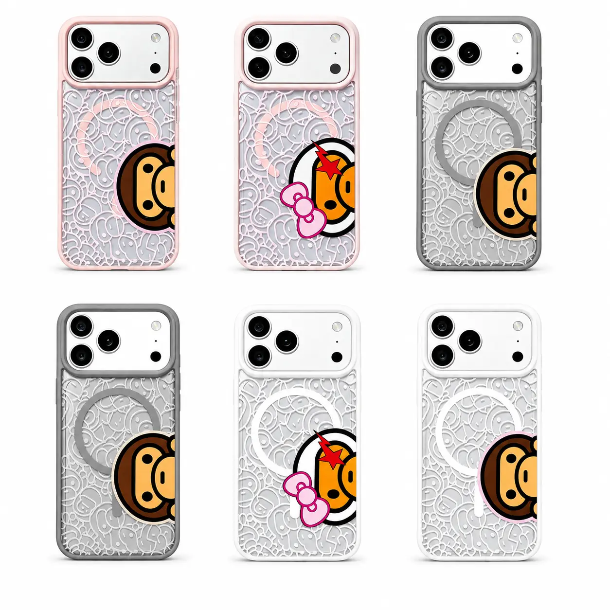 Bape Magsafe  Milo Camo Protective Y2K Streetwear Phone Protective Cover for iPhone 12 13 14 15 16 17 Pro Max