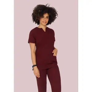 5 Pocket Notch Neck Top Wine