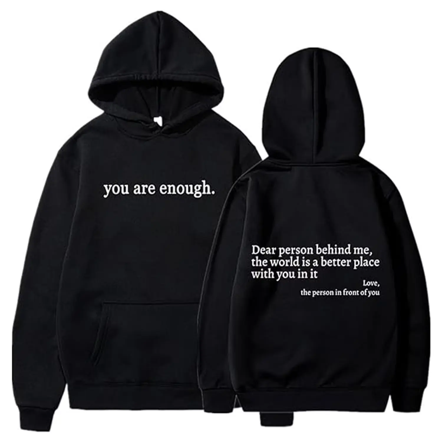 Unisex Long Sleeve Hoodie - Funny Dear Person Behind Me Graphic Pullover, Casual Multi-Size V-Neck Simple Sweatshirt for Couples, Christmas Gift, Matching Menswear Tops, Halloween