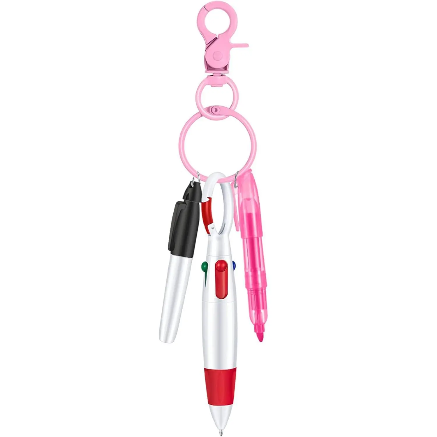 Nurse Pen Set, Funny Teacher Pens, Cool Pens, 1 Set Including Tip Highlighter & Permanent Marker Pen & Retractable Ball Pen with Keychain Clip, Office Stationery & Supplies