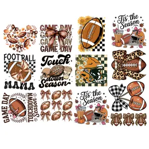 Football Premade Gangsheet - 12 Full Size & 3 Pockets Transfers Ready to Press DTF Transfer Hot Peel for Heat Press Application Halloween Design