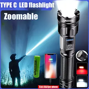 VASTFIRE High Lumen Multifunctional Adjustable Tactical Flashlight, 1800LM USB-C Rechargeable Aluminum High Power Torch, XHP50 & COB Dual-LED, Magnetic Tail, 7 Modes, IPX4 Waterproof for Outdoor Emergency Use tiktokshopspringglowup