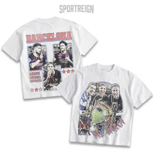 SPORTREIGN Barcelona Messi Neymar Suarer Men's T-shirt, Soccer Fan Shirt, Barcelona Messi Neymar Suarer Fan Merchandise, Football Shirt, Graphic Tee Over Size, 100% cotton Shirt, Gift For Him, Made In USA.