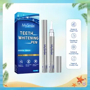 MySmile On-the-Go Teeth Whitening Pen - Mint Flavor Gel Instant Teeth Brightener, Oral Dental Whitening Brush, 30+ Stain Removal Treatments, Selfcare Single Item
