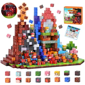 200 PCS Magnetic Blocks with Light, Figures Combo, Magnetic Tiles Toys for Kids Boys Girls, Magnetic Building Cubes, Stacking Magnets, Birthday Gift for Kids Age 3+, Magnetic Construction Set outdoorfun