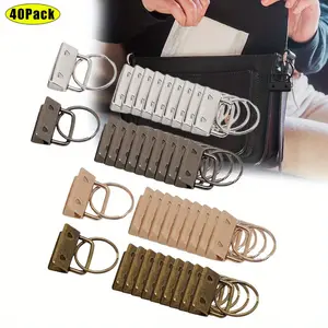 [Keychain Hardware Set] A set of 40 Keychain Hardware Set  (Black, Bronze, Sliver & Gold) Hardware Supplies For Making Wristband Keychain, Key Lanyard And Key Chain - Home Improvement.