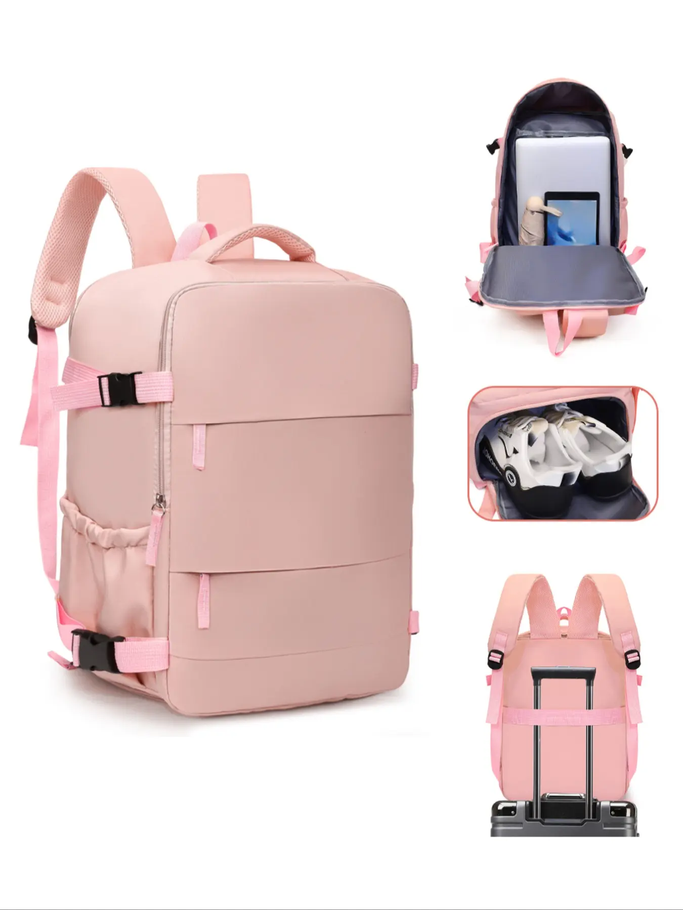 Wiz Air Overnight Travel Backpack 40x30x20cm, Unisex Multi-Pocket Bag with Shoe Compartment, Large Capacity Durable Commuter Pack for School & Business, Backpack For Traveling On Airplane, Traveler Essentials Backpack