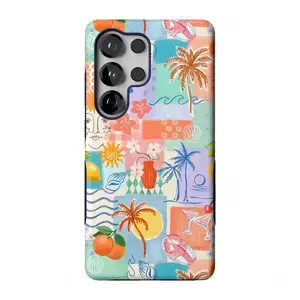 Casely Galaxy S25 Ultra Case | Tropical Heat | Beachy Collage | Bold Protective Design | Compatible with MagSafe