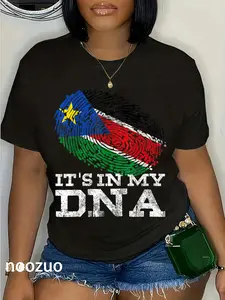 100% Cotton It's In My DNA South Sudanese Gifts Cool South Sudan Flag T-Shirt