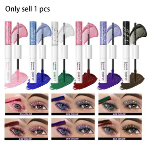 QIBEST Double Head Diamond Glitter Mascara Lasting Colored Beauty Mascara Eyelashes Pink Blue Green Red Brown Voluminous Mascara Rimel Makeup Curl Mascara Affordable Mascara