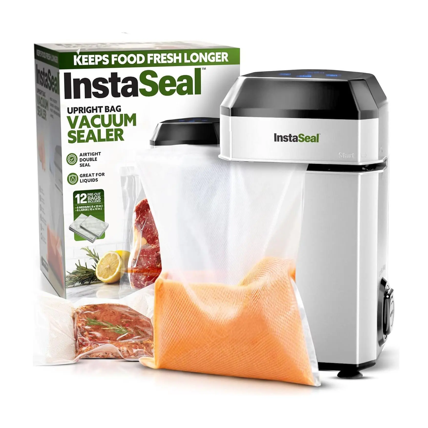 Bell & Howell InstaSeal Upright Bag Vacuum Sealer w/ Storage Bags Bell & Howell InstaSeal Upright Bag Vacuum Sealer w/ Storage Bags