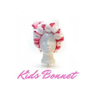 Kids Luxury white Teddy Satin Bonnet