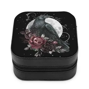 Crow Tarot Portable Stackers Jewellery Box, Whimsical Woodland Crow Decorative Stash box, Keepsake Box - Crow Lover Gifts, Unique Gift Boxes