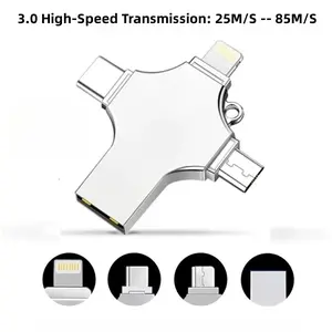 1tb/512gb/USB OTG 4-In-1， Cross design, portable external storage, suitable for iPhone/iPad and PC/laptop computers