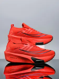 1 Pair Unisex Running Shoes | Multi-color Optional | Lightweight Rebound | Breathable Knit | Knitted Running Shoes | Running Sneakers | Wear-resistant Sole | Ideal for Jogging, Marathon, Gym Training & Daily Casual Wear
