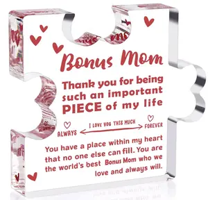 Bonus Mom Gifts, Birthday Gift Mothers Day Gift for Step Mom, Stepmother, Gifts for Bonus Mom Birthday Gift for Bonus Mom Definition Acrylic Plaque Desk Signs