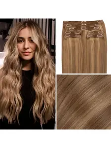 Classic Glueless Human Hair Clip In Hair Extensions #Honey Blonde - 20 /  Silky Straight