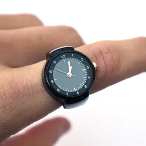 Black Watch Ring - Adjustable Mini Watch Ring (Minimalist, Unisex, Vintage Black)
