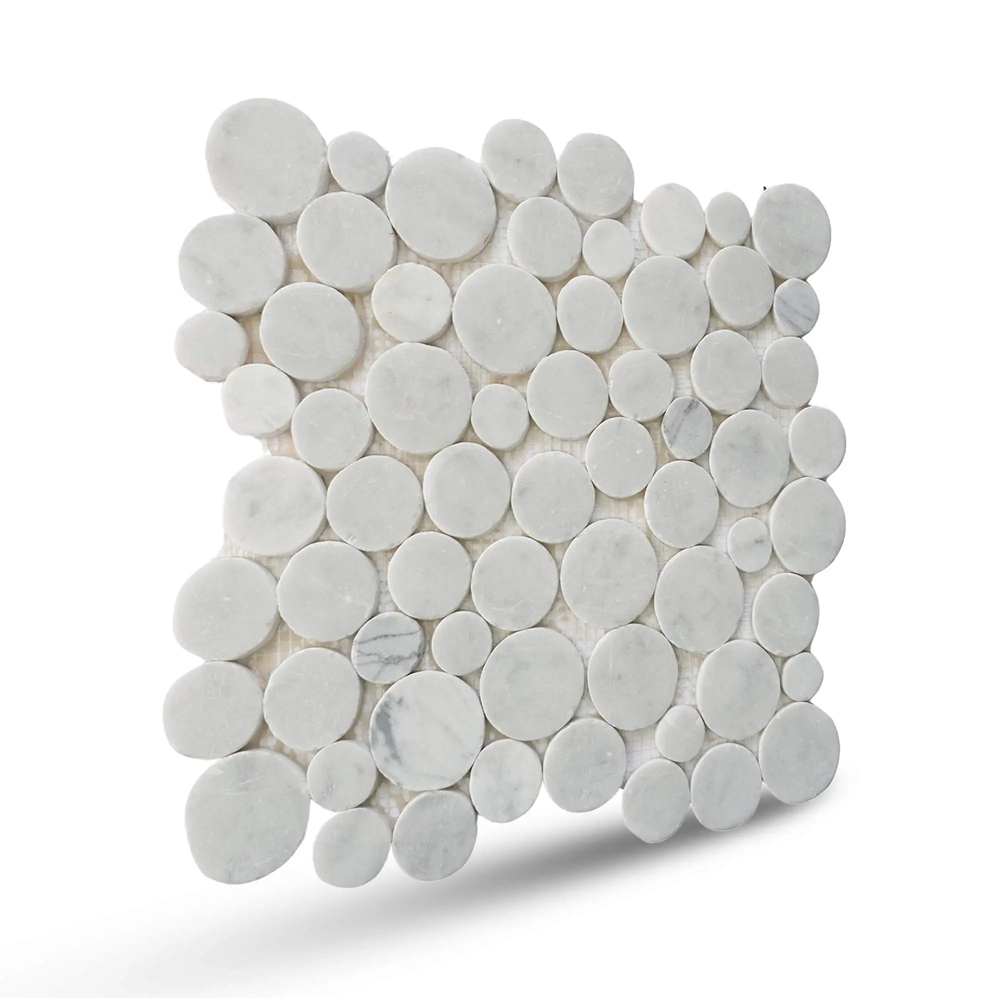 Penny Round Mosaic Tiles, Penny Carrara Mosaic Wall & Floor Tile