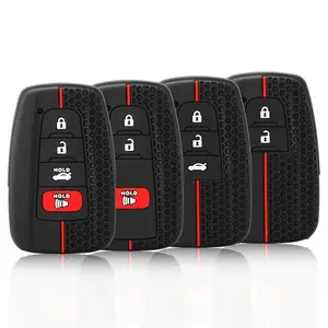 2/3/4 Buttons Silicone Car Key Case Cover Fob Holder Car Key Protector for Toyota Prius Camry Corolla Avalon CHR RAV4 Land Cruiser Prado Key Chain