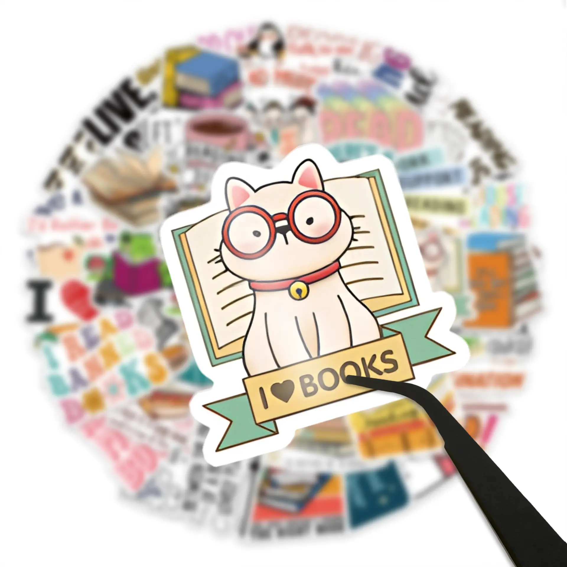 50PCS Aesthetic Book-Themed Stickers | DIY Vinyl Waterproof Decoration for Laptop, Ipad, Iphone, guitar, water bottle